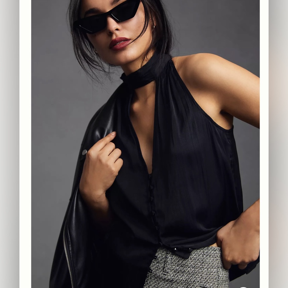 Anthropologie Cutout Halter Top